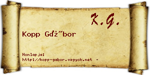 Kopp Gábor névjegykártya