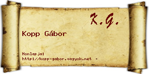 Kopp Gábor névjegykártya