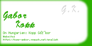 gabor kopp business card